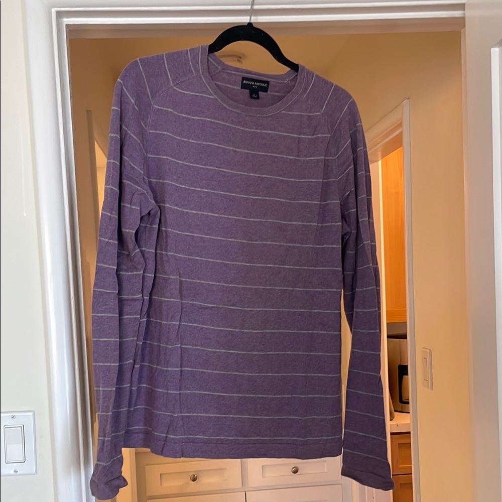 Banana Republic Purple and Gray Crewneck Sweater